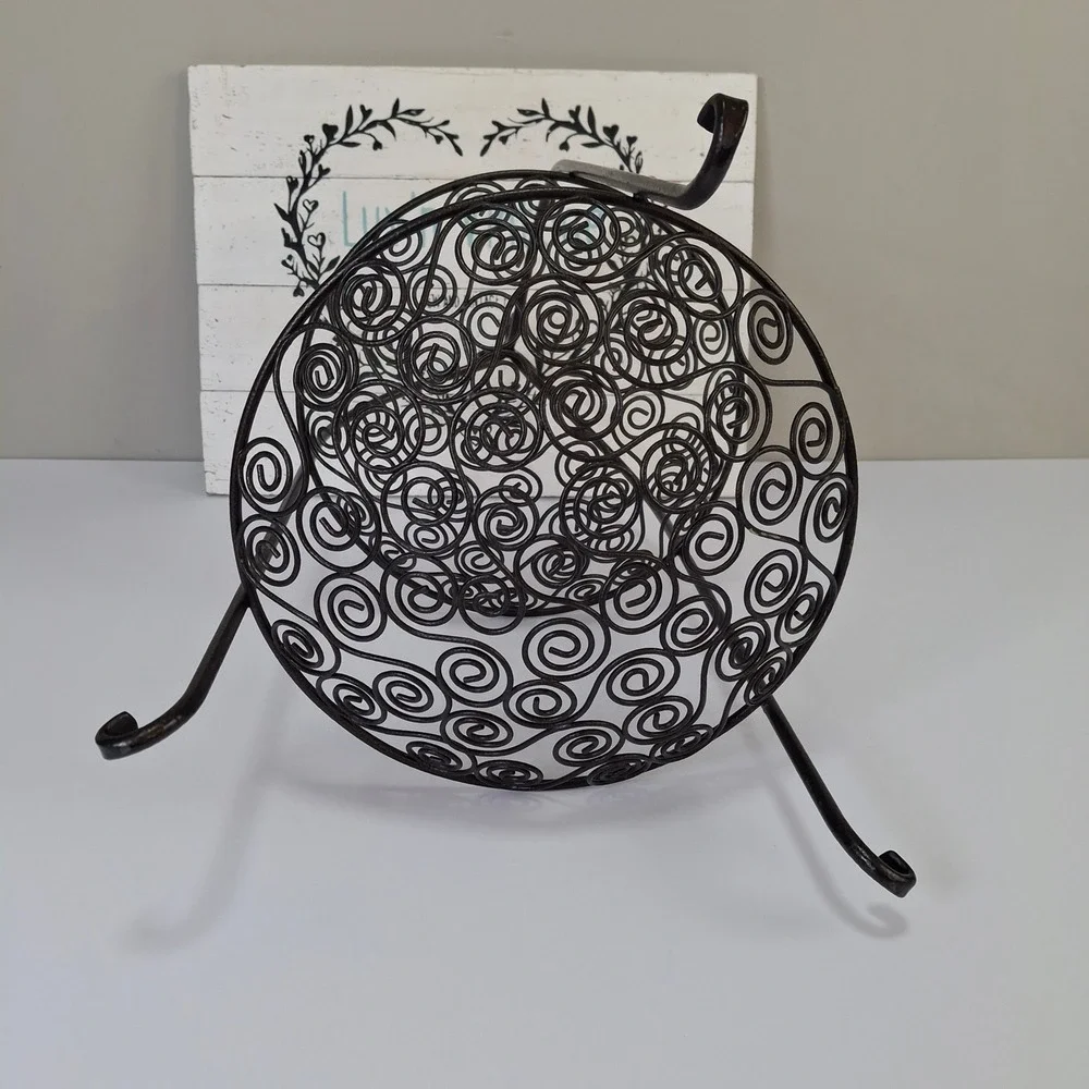 Ornate Scroll Two Tier Metal Serving Stand Dessert Fruit Display‎
